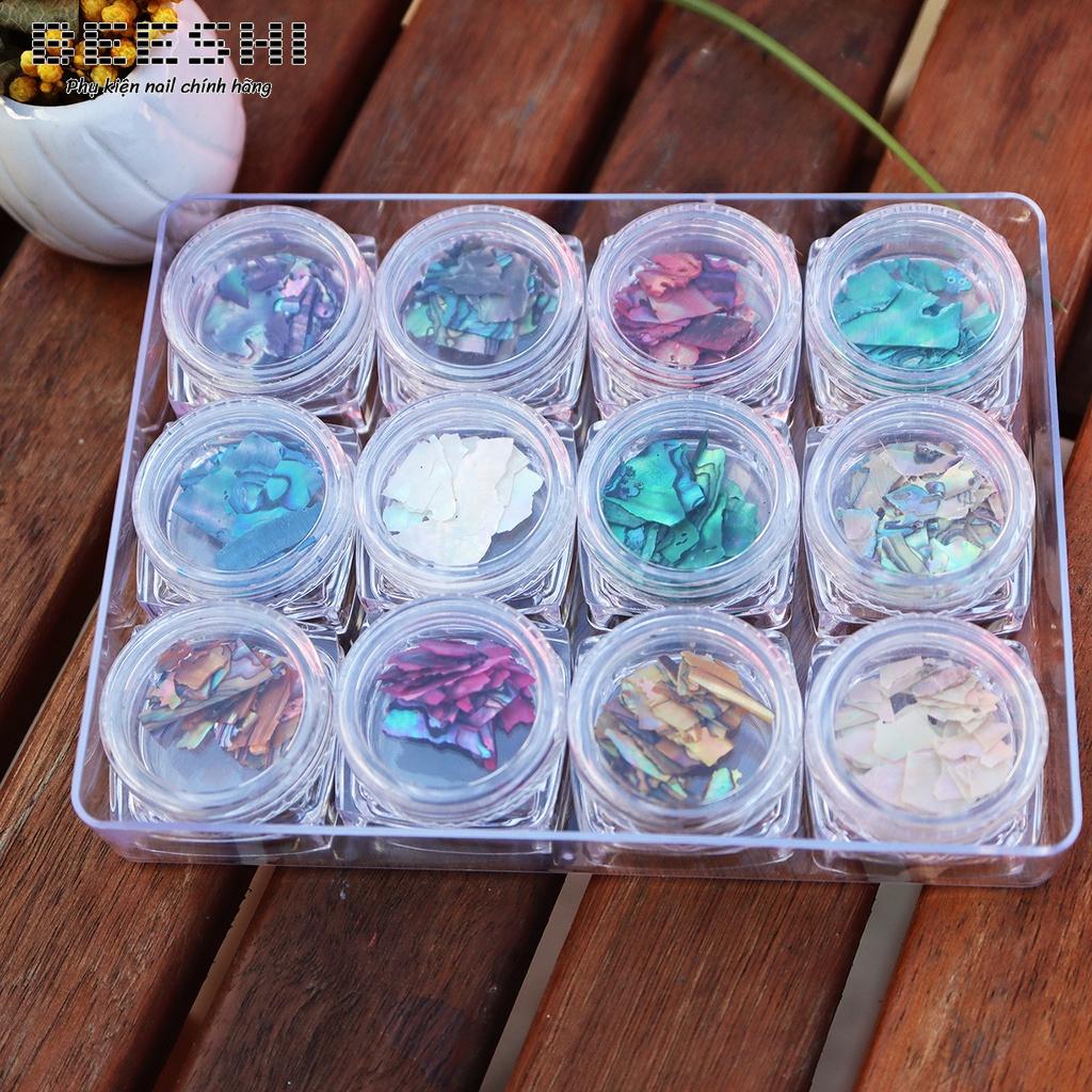 Sét 12 ô xà cừ vân đá - Beeshi shop nail