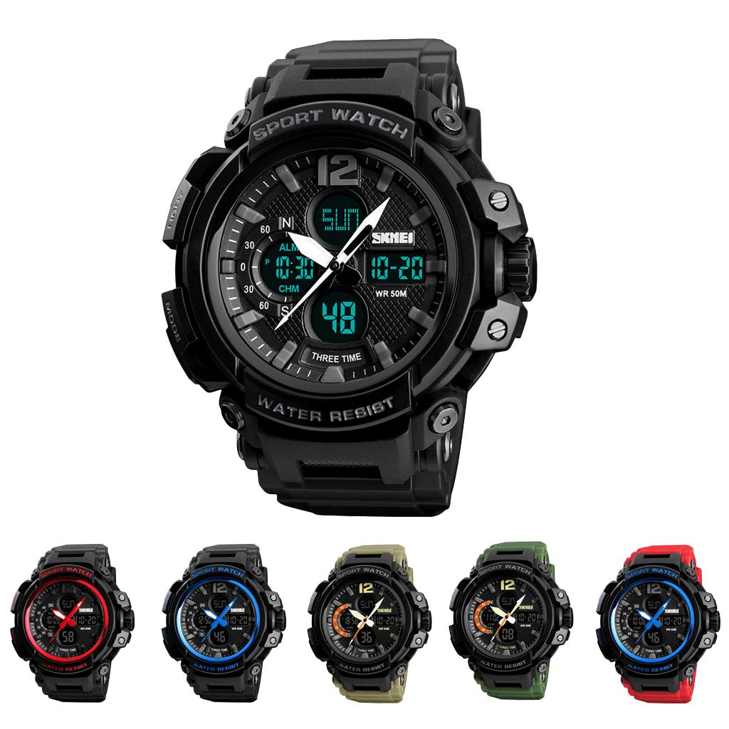 5ATM Waterproof Multifunction Digital Watch Electronic Waterproof Alarm Calendar Quartz Sports Wristwatch