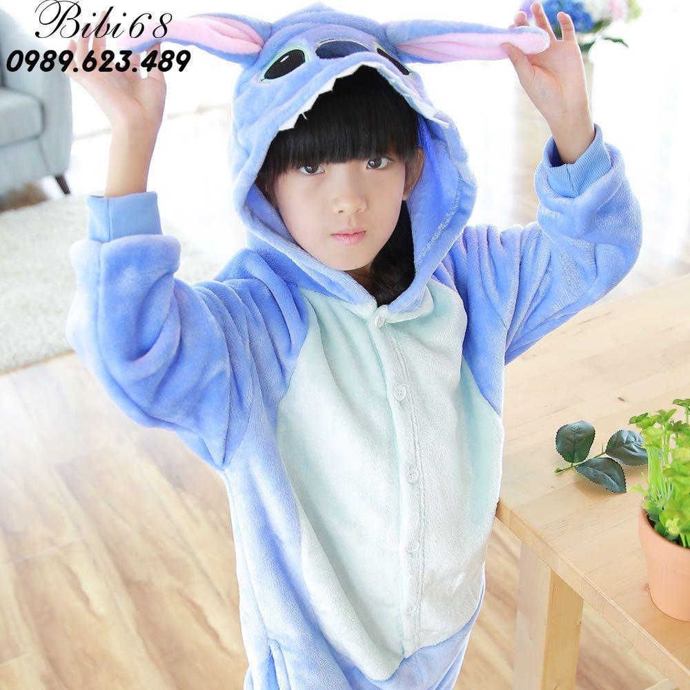 Bộ Đồ hình thú liền thân lông mịn Pijama dành Cho Người Lớn và Trẻ Em Hoạt Hình Cosplay