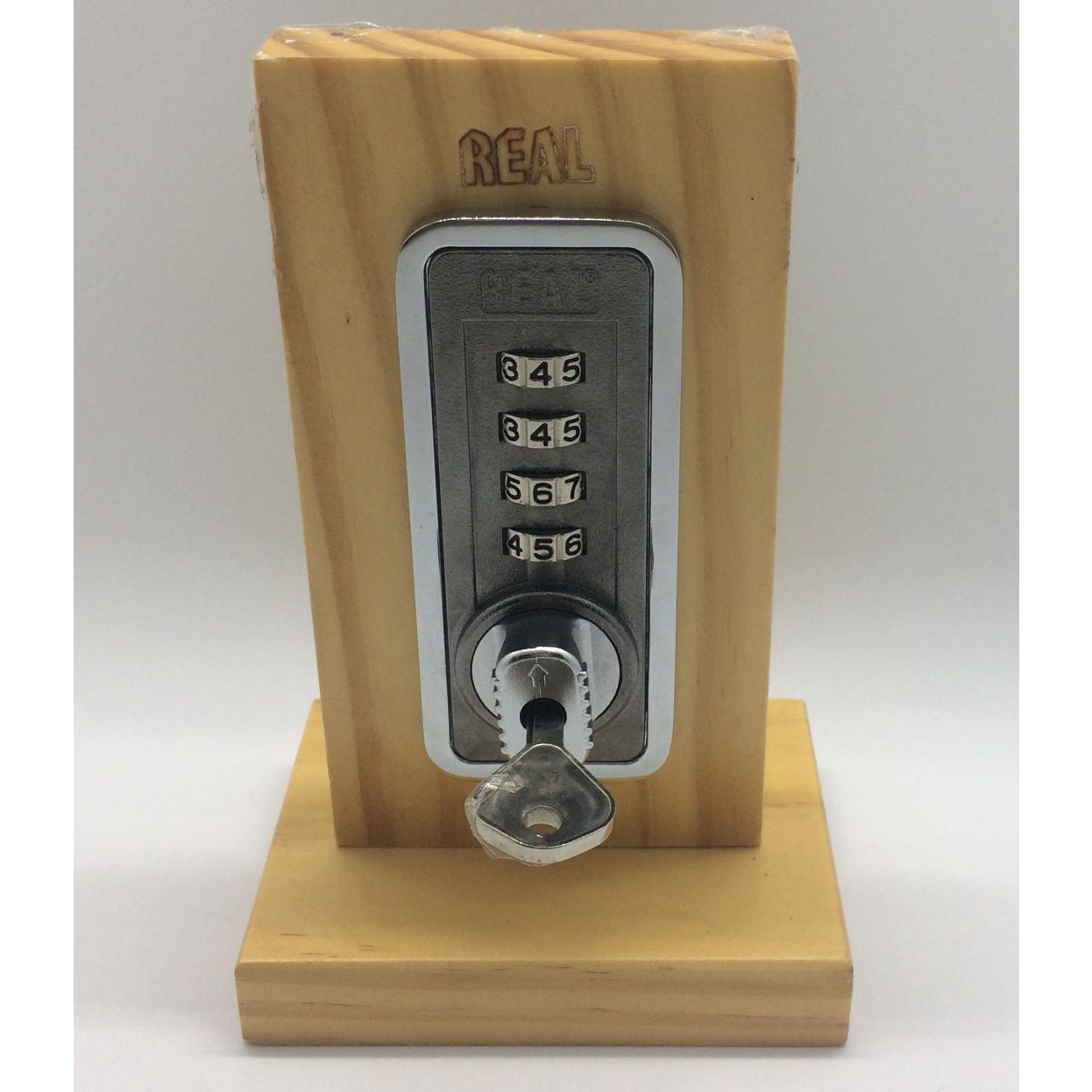 Khóa tủ Real 4 số dọc RL9041-01 keyless lock có chìa dò lại mật khẩu khi quên