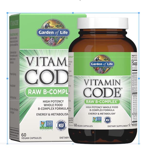 HŨ 60 VIÊN HỖN HỢP VITAMIN B Raw Complex, Garden of Life - Vitamin Code, Non GMO - Gluten Free, Vegan Capsules,