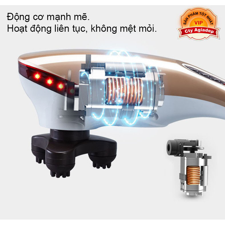 Dụng cụ massage cầm tay + 7 đầu matxa đa năng - Thư giãn đa điểm tay chân lưng bụng vai gáy