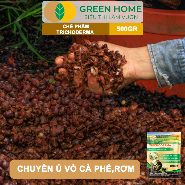 Nấm Đối Kháng Trichoderma GreenHome, Bao 500gr, Ủ Phân Hữu Cơ, Ủ Rác, Khử Mùi Hôi, Cải Tạo Đất