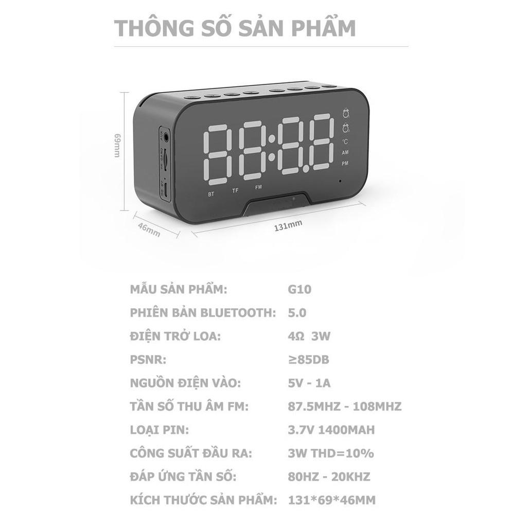 Loa bluetooth đồng hồ Yoking D88 mini không dây nghe nhạc làm đèn ngủ màn hình soi gương âm thanh lớn hàng chính hãng