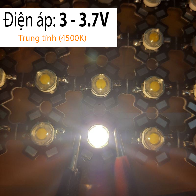 Chip Led, Bóng Led 3V-3.7V (1W - 3W - 5W) đã hàn sãn đế tản nhiệt 20mm