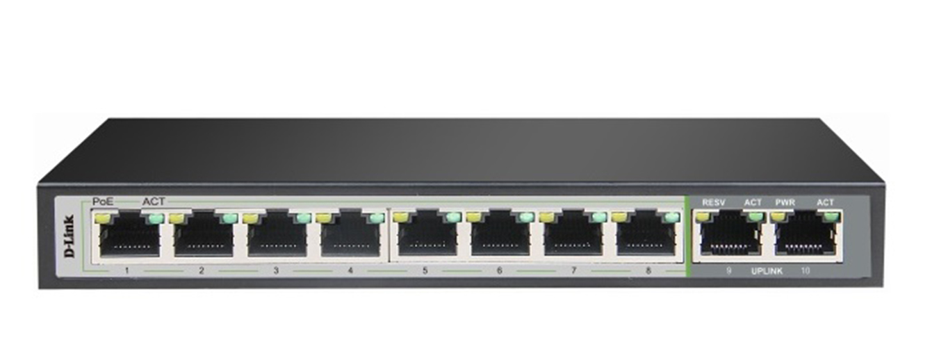 Switch 8 Port 10/100/1000 PoE D-Link DGS-F1010P-E- hàng chính hãng