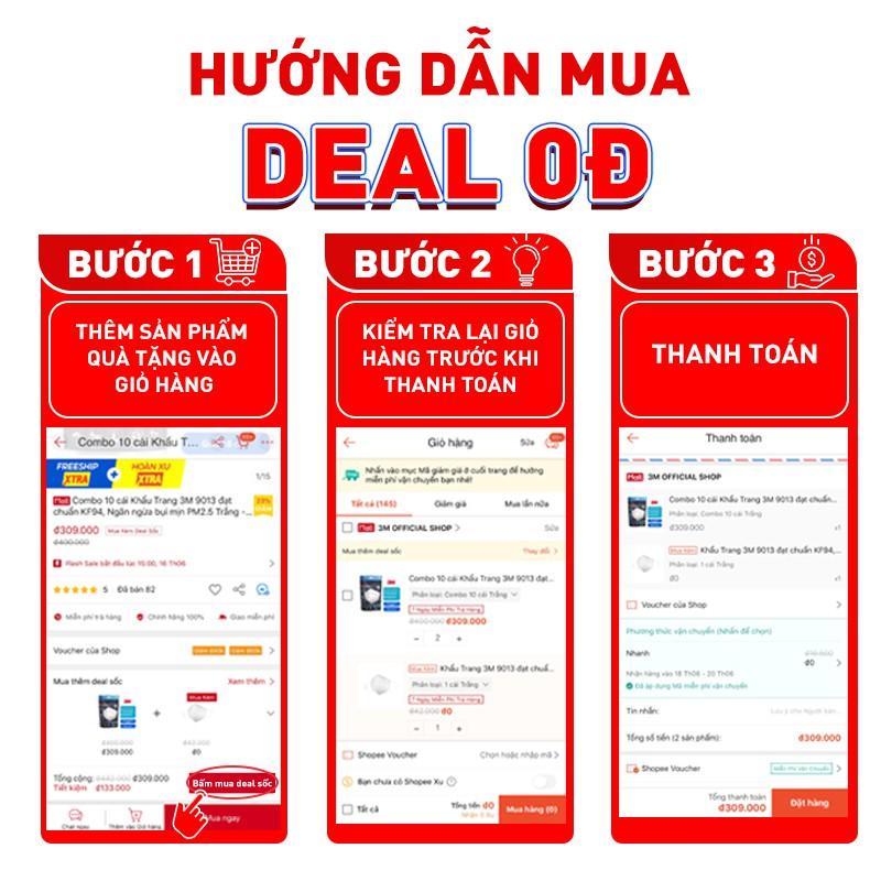 Combo 10 cái Khẩu Trang 3M 9013 đạt chuẩn KF94, Ngăn ngừa bụi mịn PM2.5 Trắng - Đen