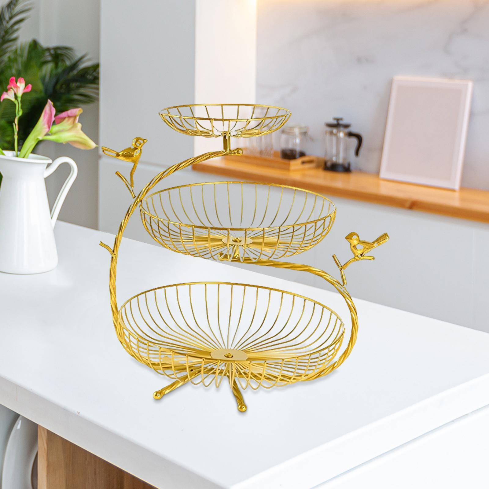 3 Tier Fruit Basket Bowl Organizer for Ceremony Wedding Party Countertop