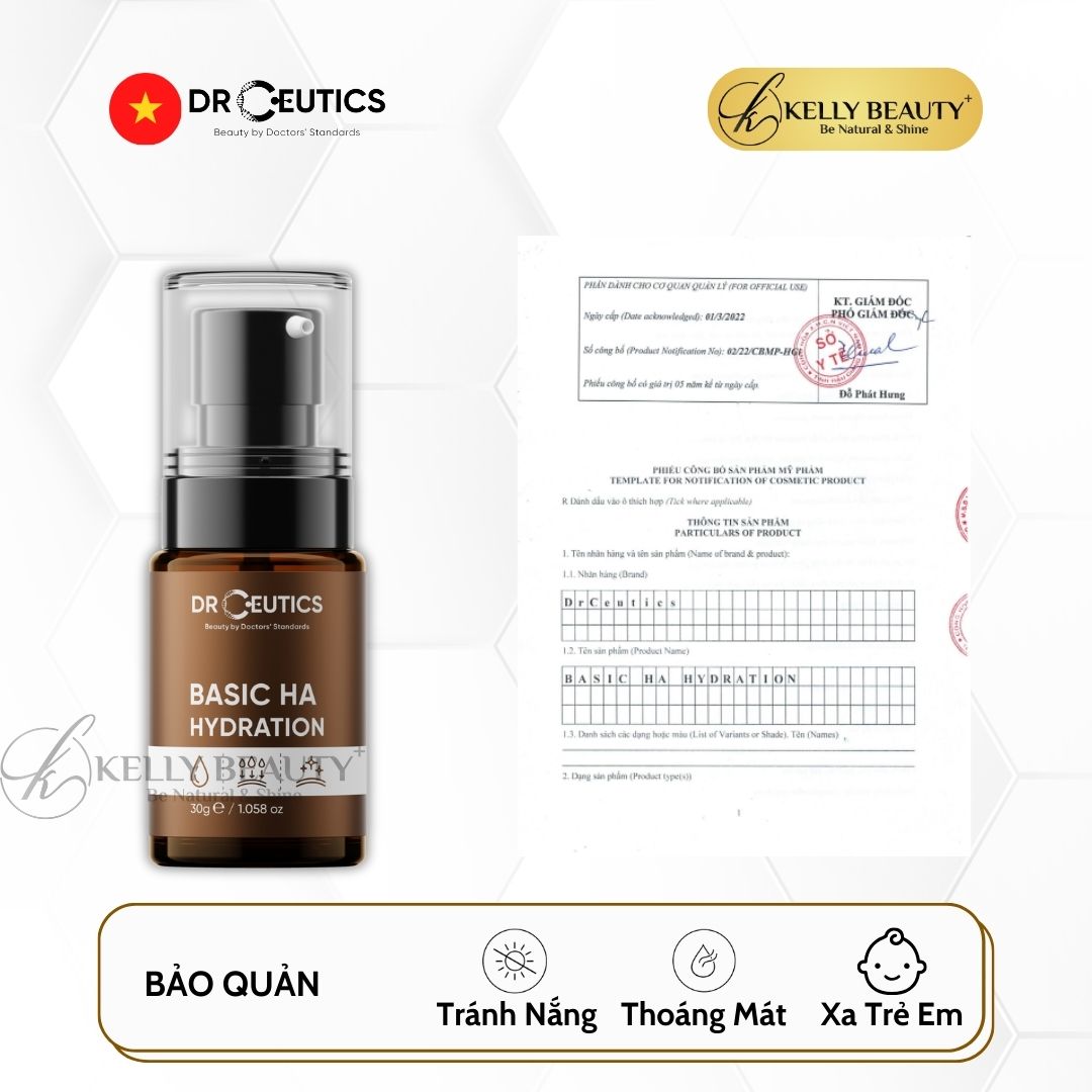 Tinh Chất Cấp Ẩm Cho Da Dầu Drceutics Basic HA Hydration | Kelly Beauty