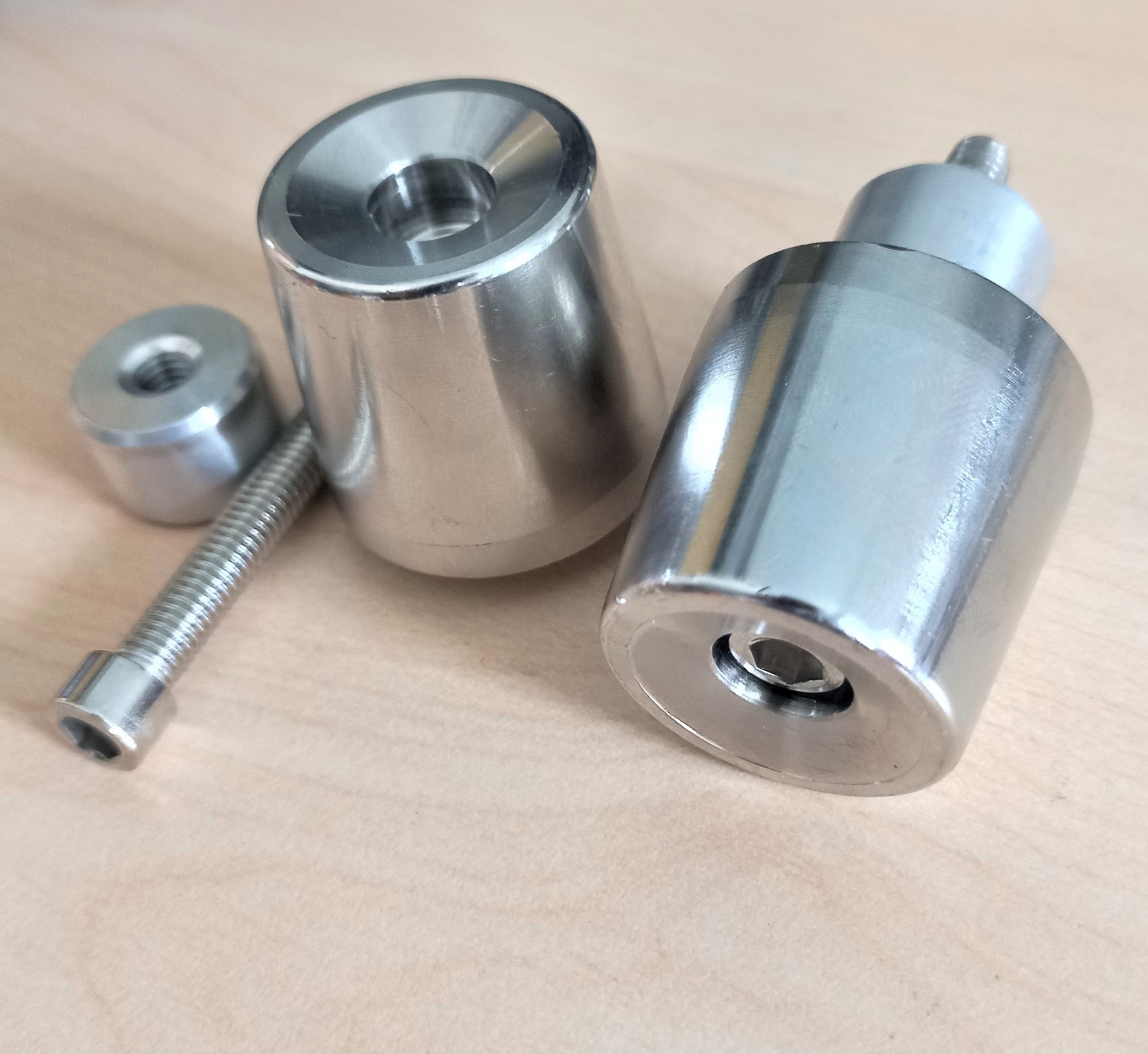 Gù tay lái inox 304 dài gắn thích hợp với nhiều dòng xe DR, W, Si…. đầu lõm