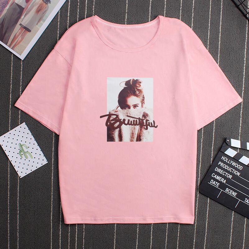 Áo thun nữ thời trang 100% cotton - áo thun tay lỡ - áo phông trắng nữ