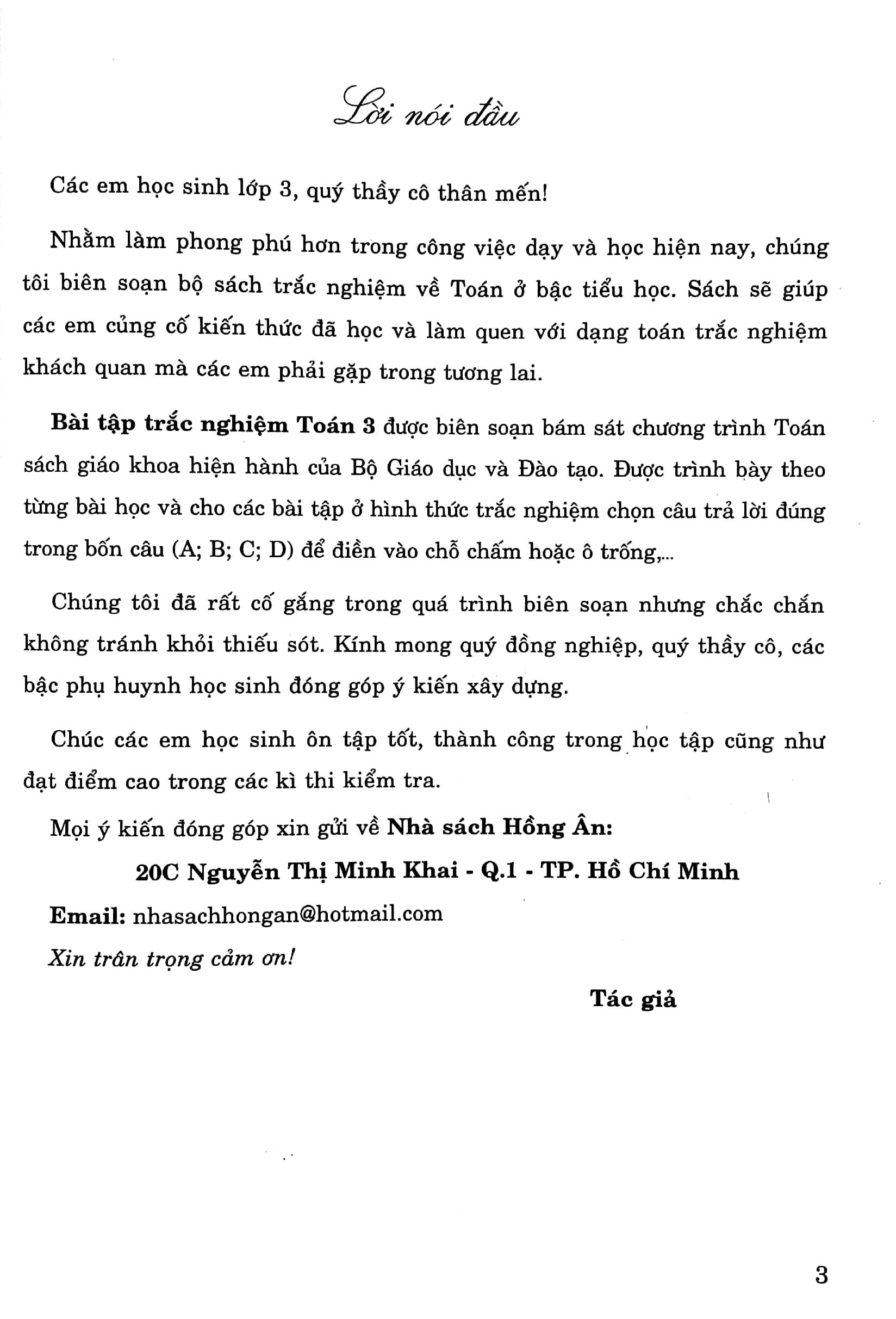 Bài Tập Trắc Nghiệm Toán 3 (Biên Soạn Theo Chương Trình Giáo Dục Phổ Thông Mới)