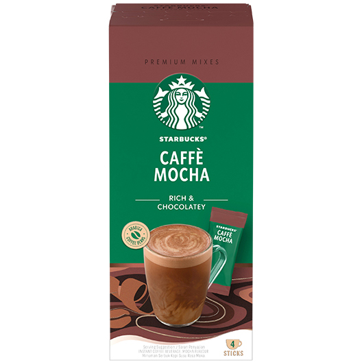 Hộp Cà phê hòa tan cao cấp Starbucks Mocha (Hộp 4 gói x 22g)  - [Tặng 1 Túi Tote Starbucks]
