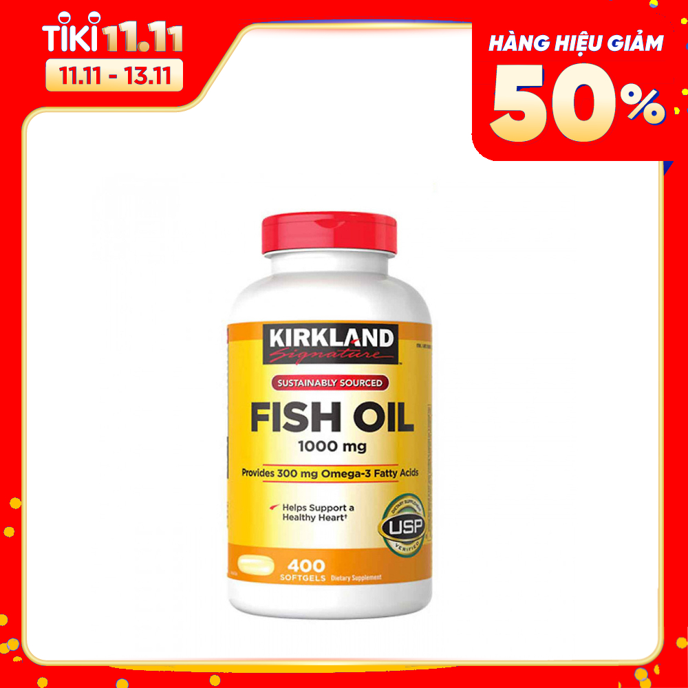 Hình ảnh Omega 3 Mỹ Kirkland Signature Fish Oil 1000mg Hỗ trợ sức khỏe não bộ, hệ thần kinh, Tim mạch, Khớp, Bổ mắt, Làm đẹp da - OZ Slim Store