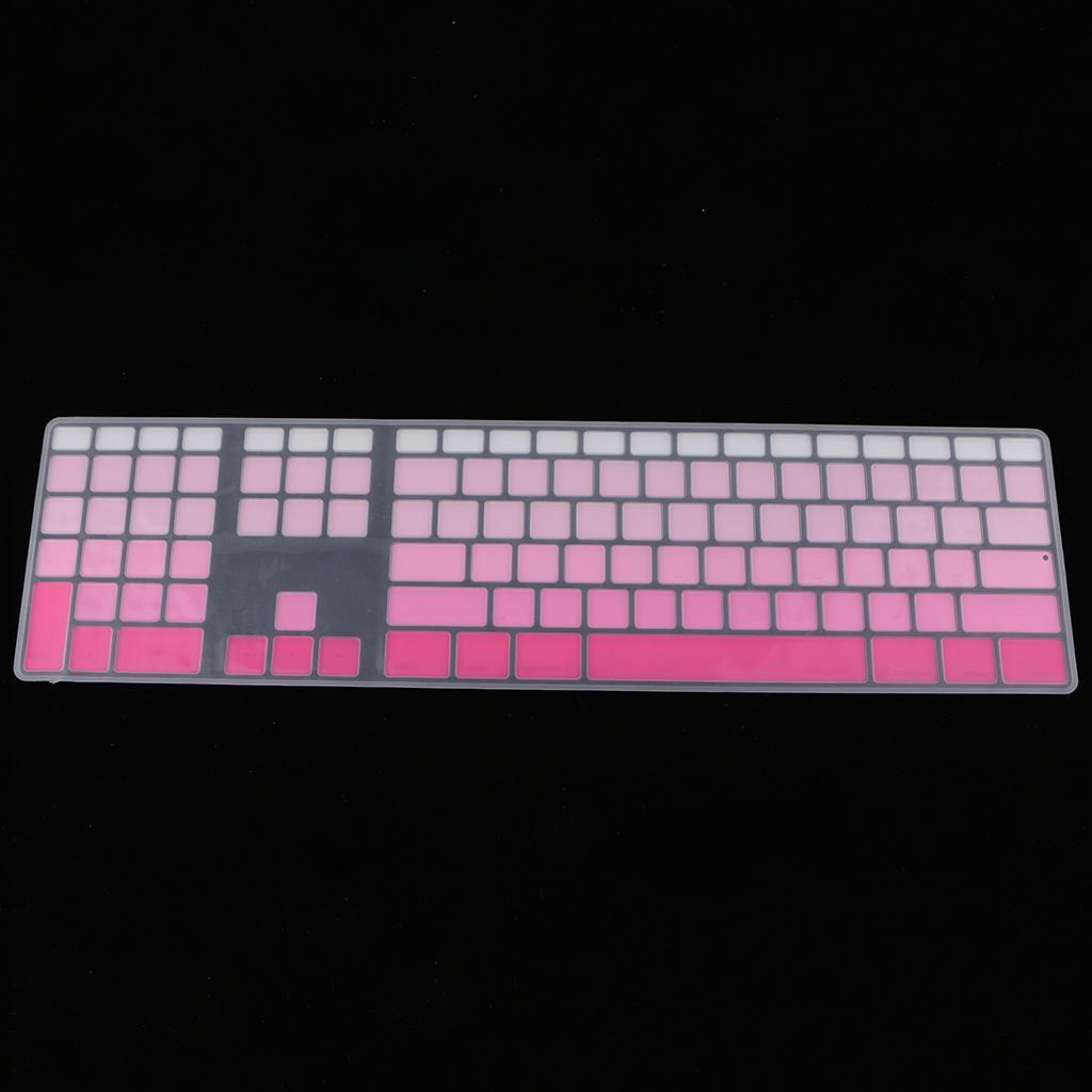 2 Pieces Silicone Keyboard Cover Skin for iMac USB Keyboard A1243 Pink+Blue