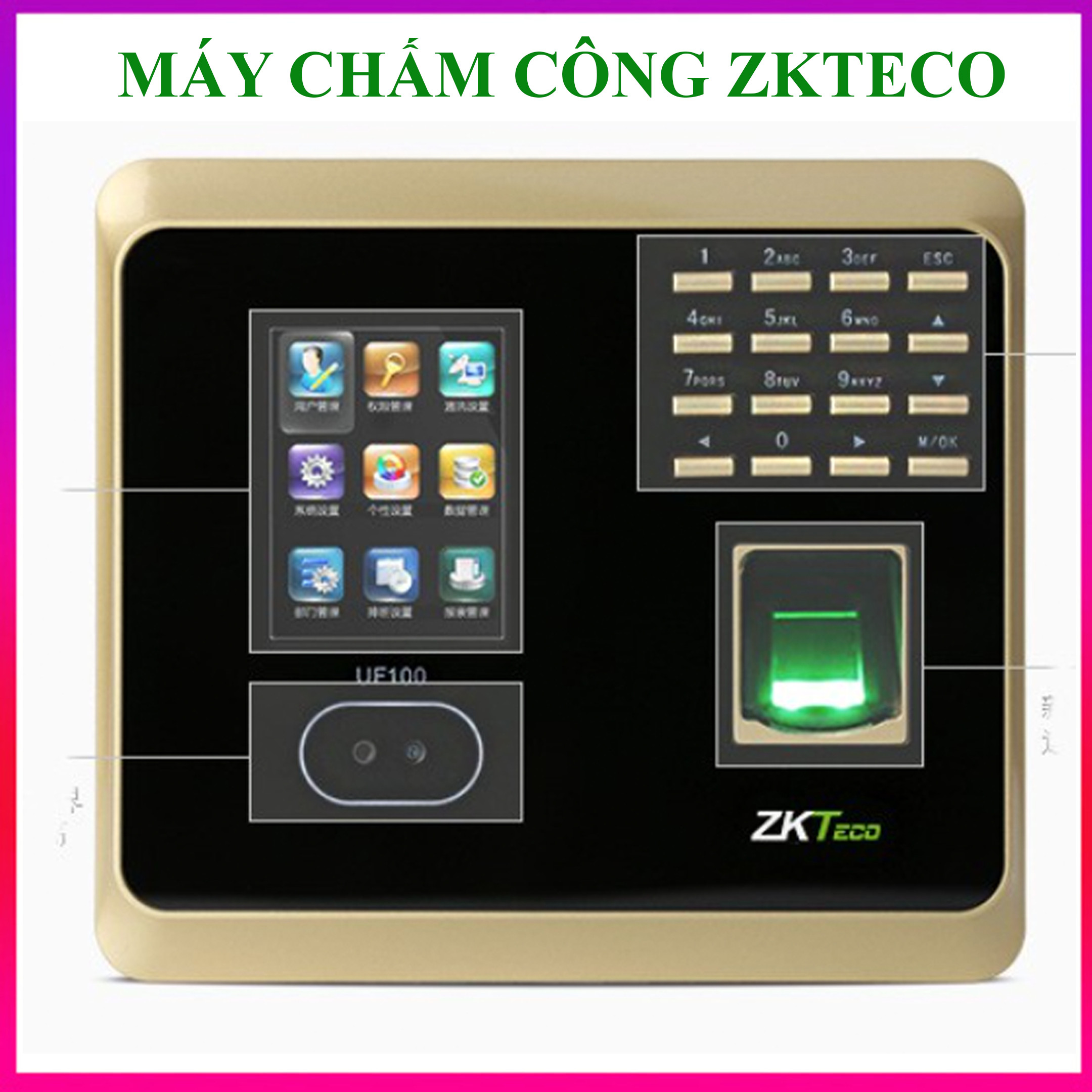 Máy Chấm Công Bằng Vân Tay, Máy Chấm Công Nhận Diện Khuôn Mặt + Dấu Vân Tay + Mật Khẩu ZKTeco - Kết Nối Wifi, Máy Tính, Điện Thoại Tốc Độ Cao, Hàng Nhập Khẩu Chính Hãng