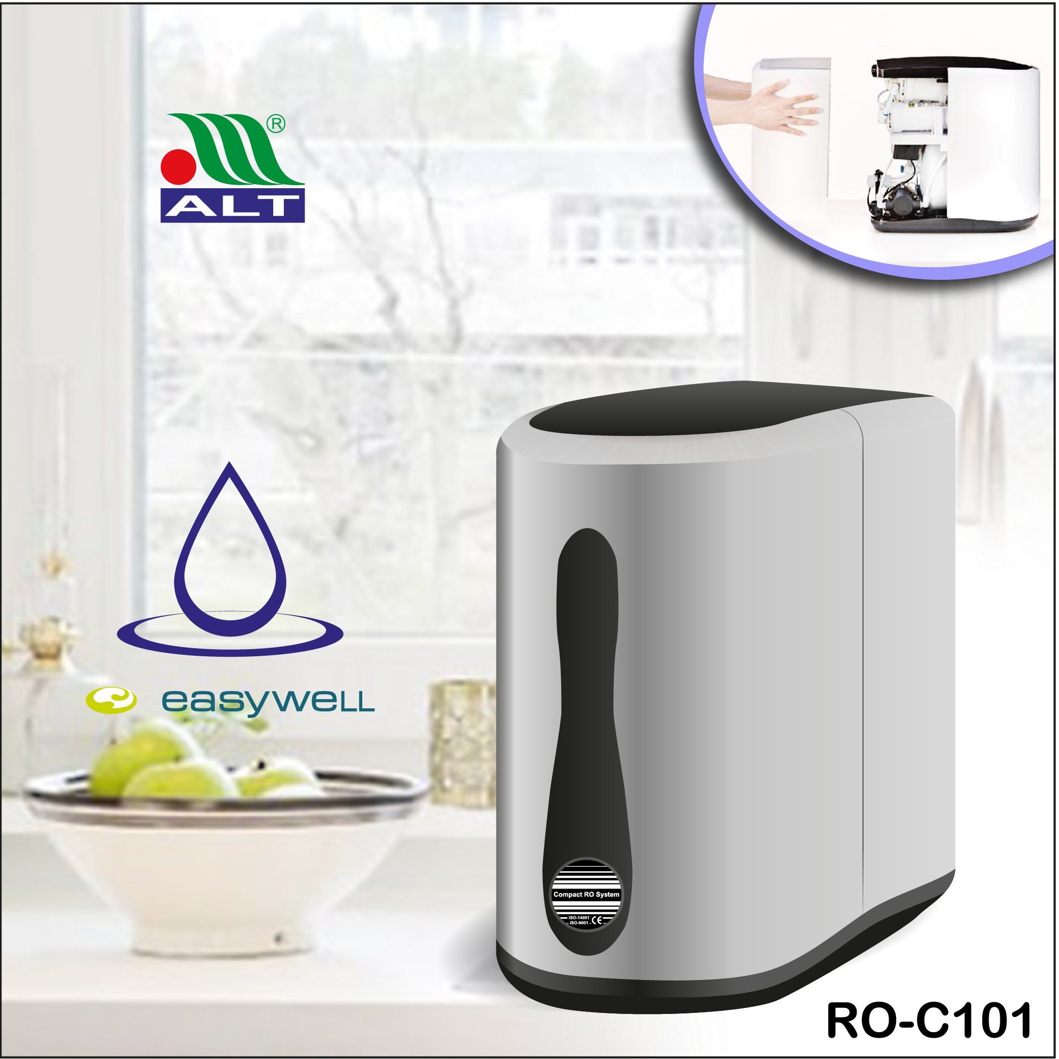 Máy lọc nước tạo khoáng RO C101 tích hợp bình áp hàng chính hãng Easywell nhập khẩu Đài Loan