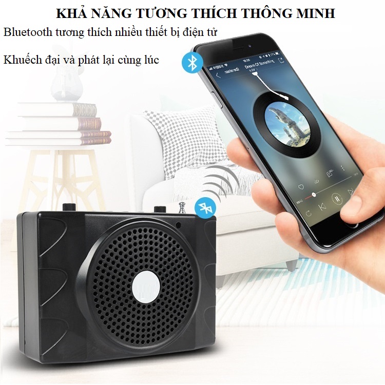 Máy Trợ Giảng Loa Công Suất Cao Huqu Q5 - Tích Hợp Nghe Nhạc Qua Thẻ Nhớ TF, USB Và Nghe Đài FM. - Hàng Chính Hãng