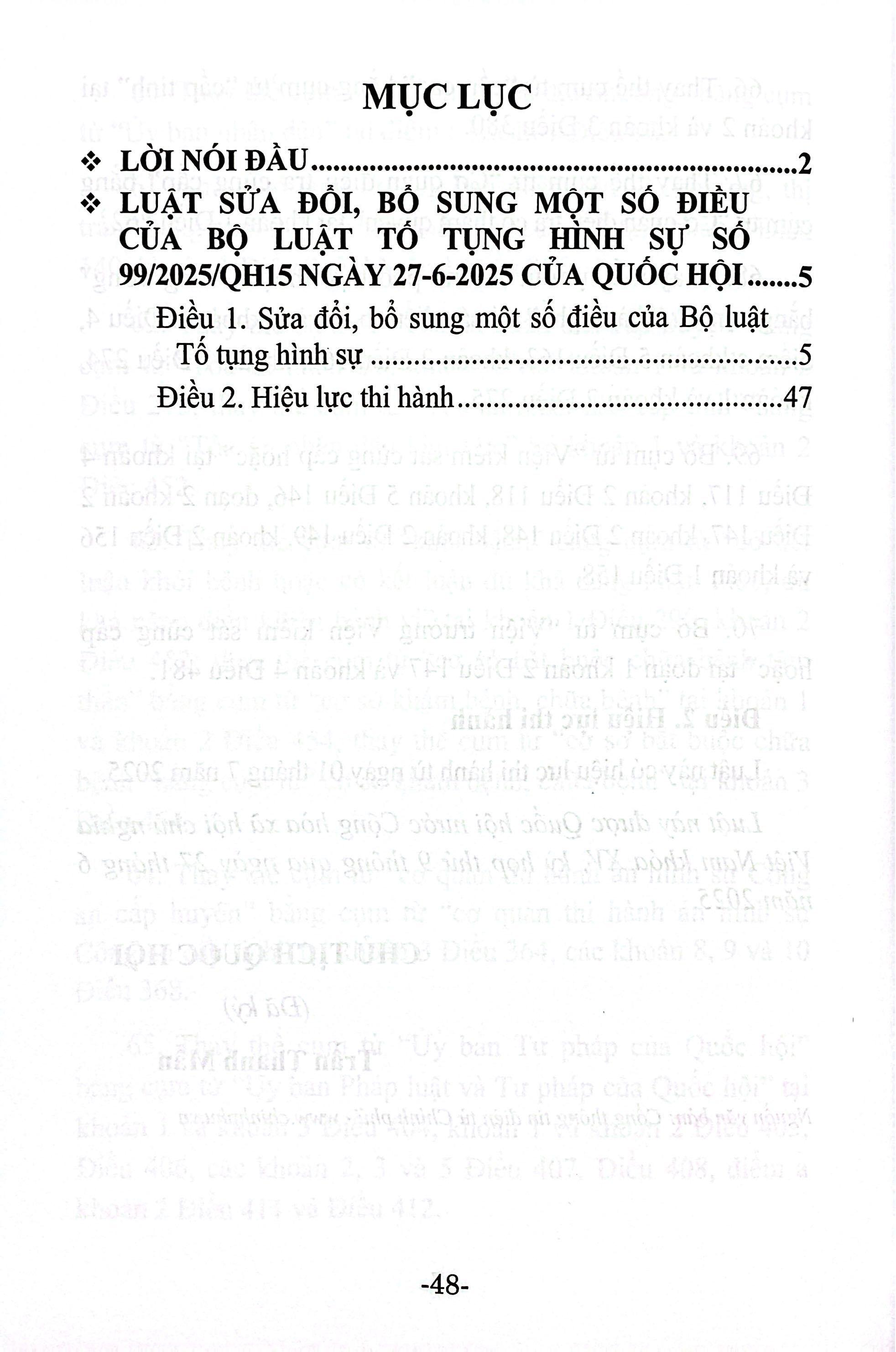 Sách - Luật Sửa Đổi, Bổ Sung Một Số Điều Của Bộ Luật Tổ Tụng Hình Sự Năm 2025