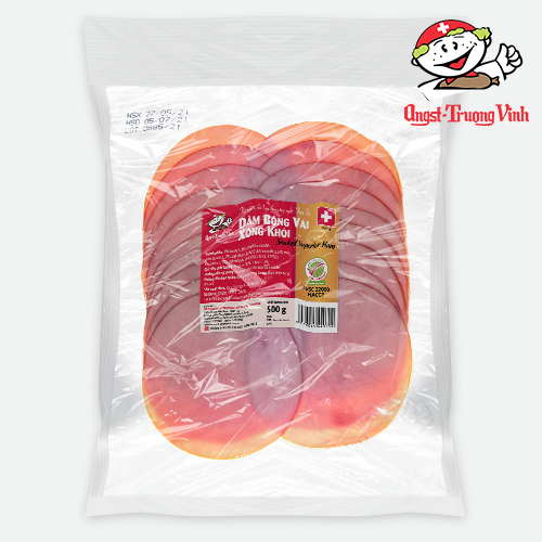 Dăm bông vai xông khói tròn cắt lát/Smoked round ham 500GR/PE
