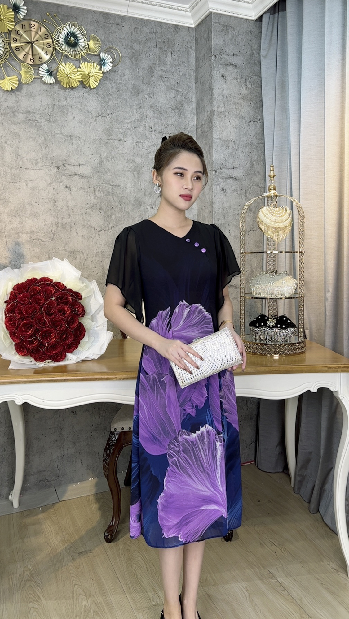 Đầm Trung Niên [ Linh Trà ] (TM 811) Trẻ Trung Thiết Kế Trang Nhã Thanh Lịch Bigsize Đi Làm Đi Tiệc Cho Bà Cho Mẹ U40 U50