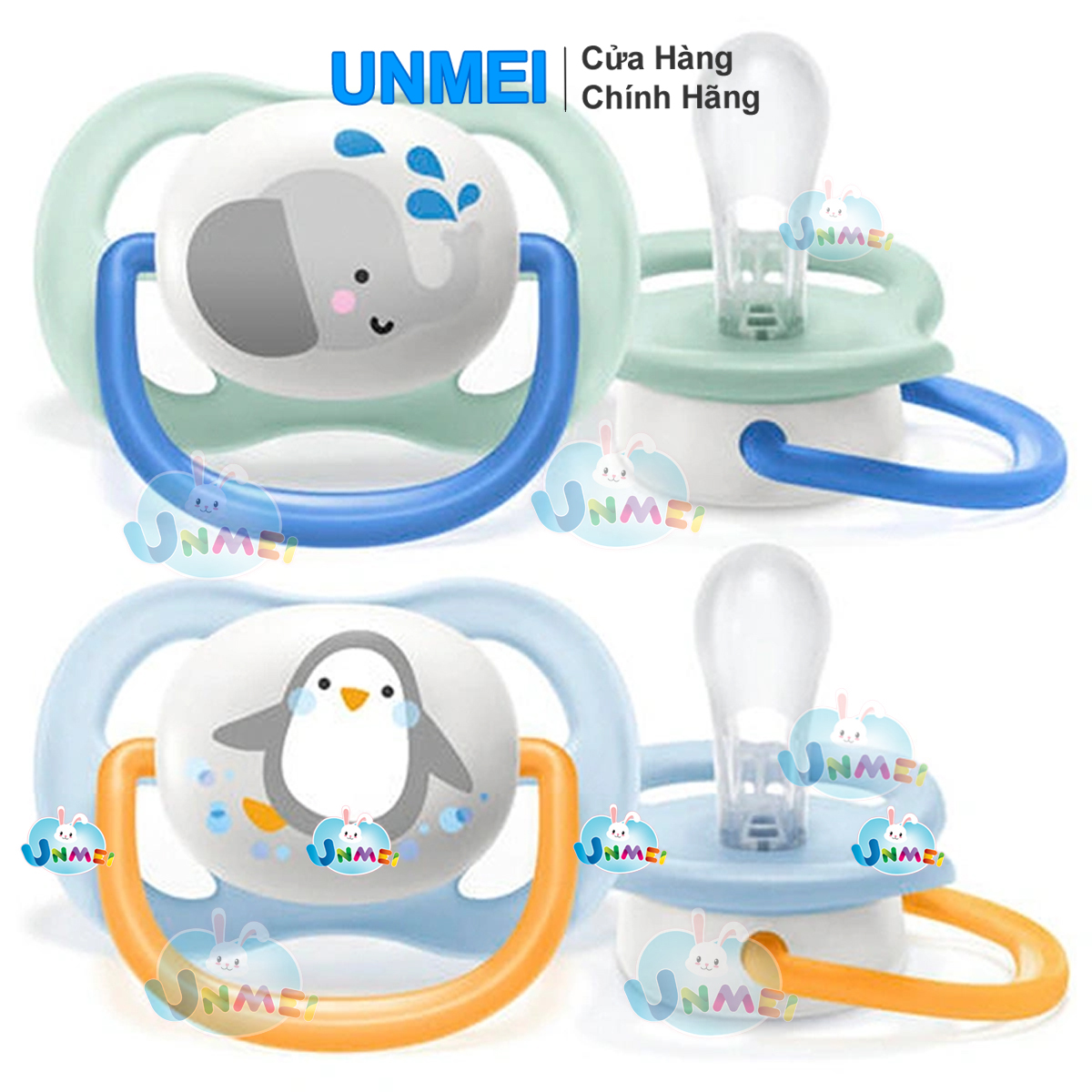 Ti ngậm thông khí Philips Avent Ultra Air, ti giả cho bé 0-18 tháng, vỉ đôi kèm hộp khử trùng tiện lợi