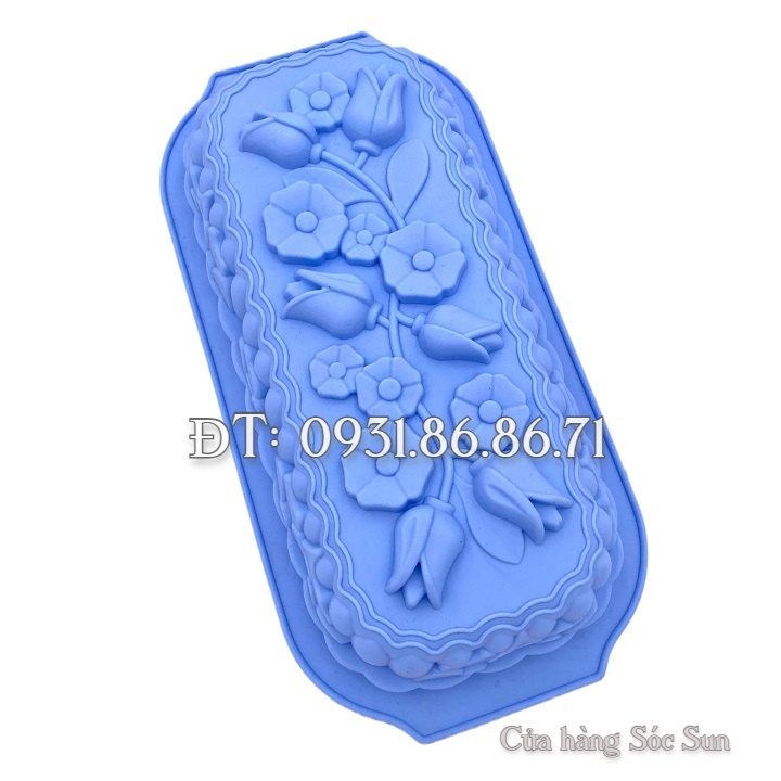 Khuôn silicon hình chữ nhật các loại hoa loại 32 cm - Mã số 1127