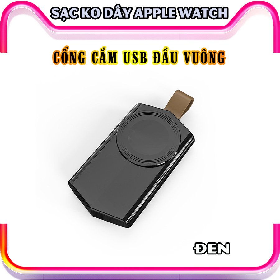 Đế Sạc Không Dây dành cho đồng hồ thông minh Apple Watch 38/40/42/44mm Series 1/2/3/4/5/6/Se cổng cắm USB cao cấp loại bỏ túi (Mã 886) - Trắng, Đen