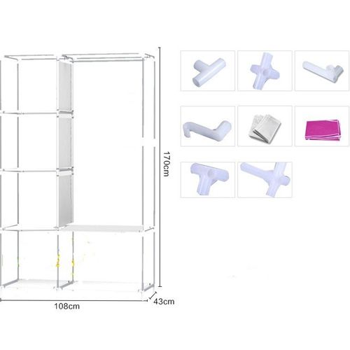 Tủ quần áo 2 buồng 6 ngăn hàng Việt Nam cao cấp - Tủ vải 170cm chất lượng cao khung Inox tĩnh chắc chắn, cứng cáp - Hàng chính hãng D Danido