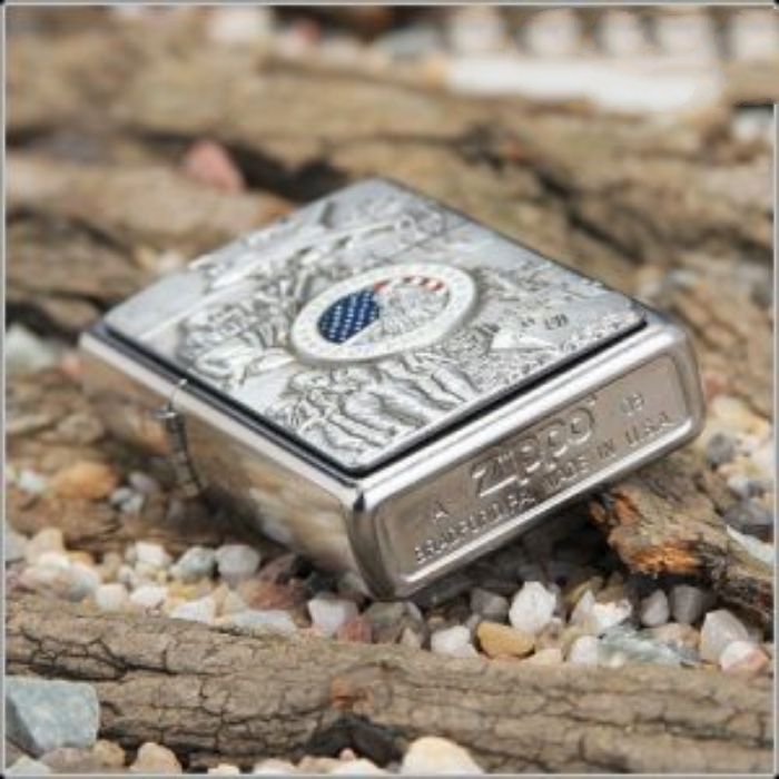 Bật Lửa Zippo Joined Forces Emblem Street Chrome Chính Hãng Usa