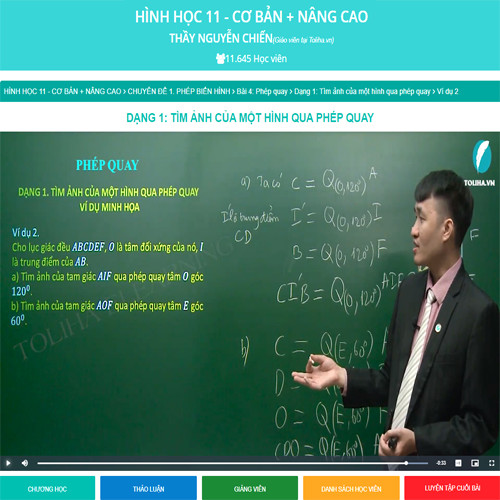 Khóa học HÌNH HỌC 11 - CƠ BẢN + NÂNG CAO thầy Nguyễn Chiến - 09 tháng