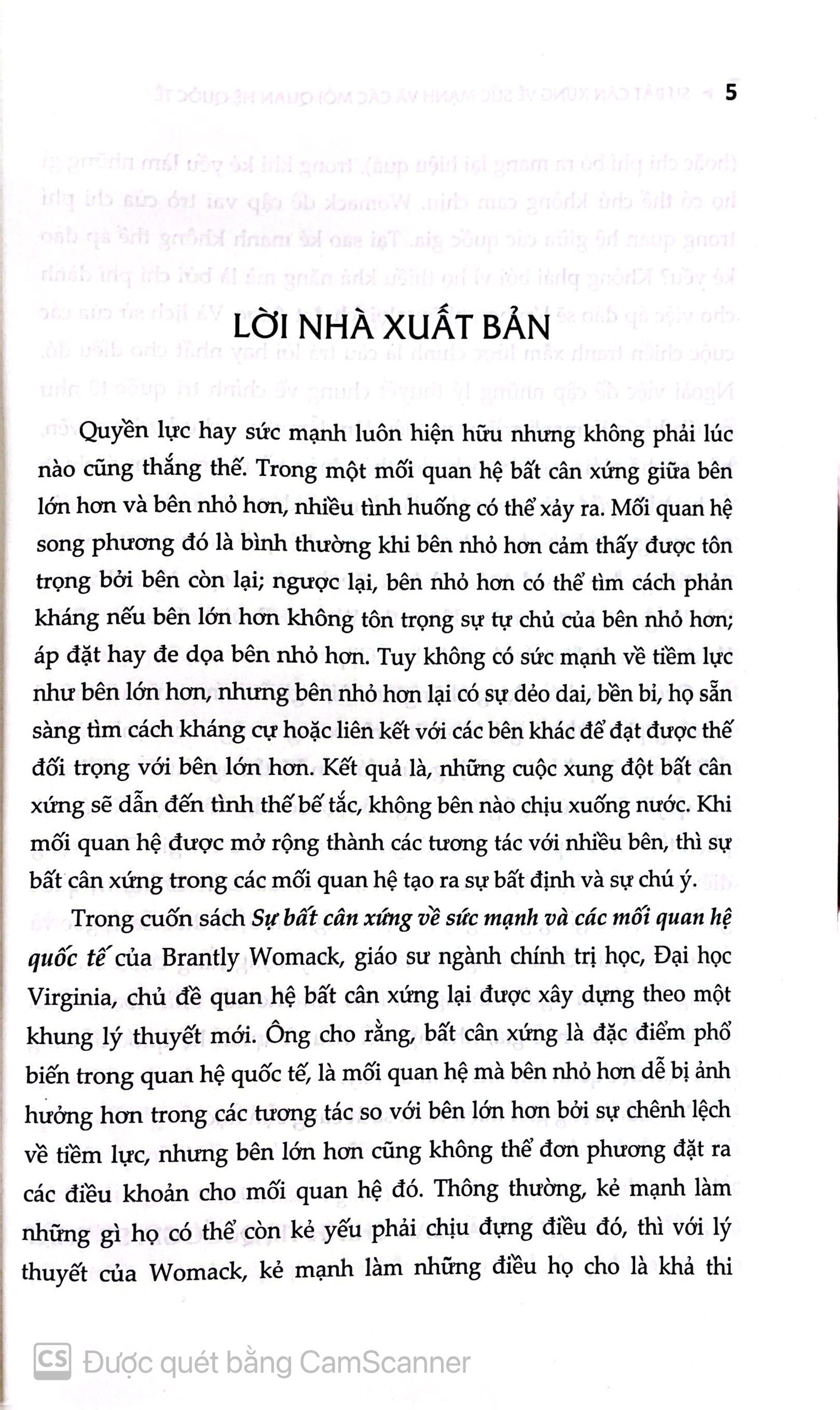 Sự bất cân xứng về sức mạnh và các mối quan hệ quốc tế