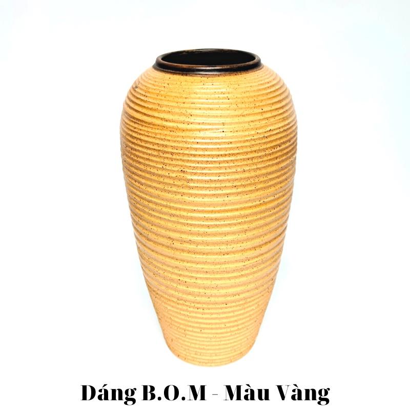Bình hoa gốm sứ cao trên 30cm Dáng Vò cao, lọ gốm sứ Bát Tràng, phong cách mộc mạc dùng cắm sen, các loại hoa dáng cao
