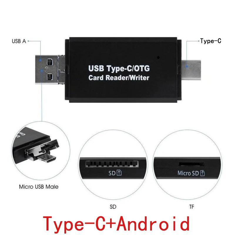 Đầu Đọc Thẻ Nhớ 3 Trong 1 Đa Năng Cho iPhone Type-c Micro USB/ Micro SD / SD Phù Hợp Cho Điện Thoại Thông Minh