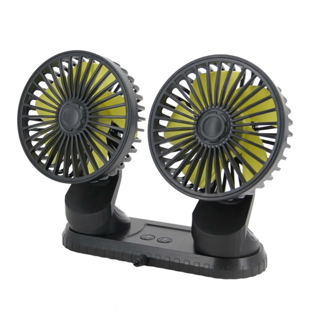 QuạtMáiy Đôi Gắn Taplo Ô To 12V/24V – Gió Mạnh, Xoay 360, Nhỏ Gọn Cao Cấp , máy hàn