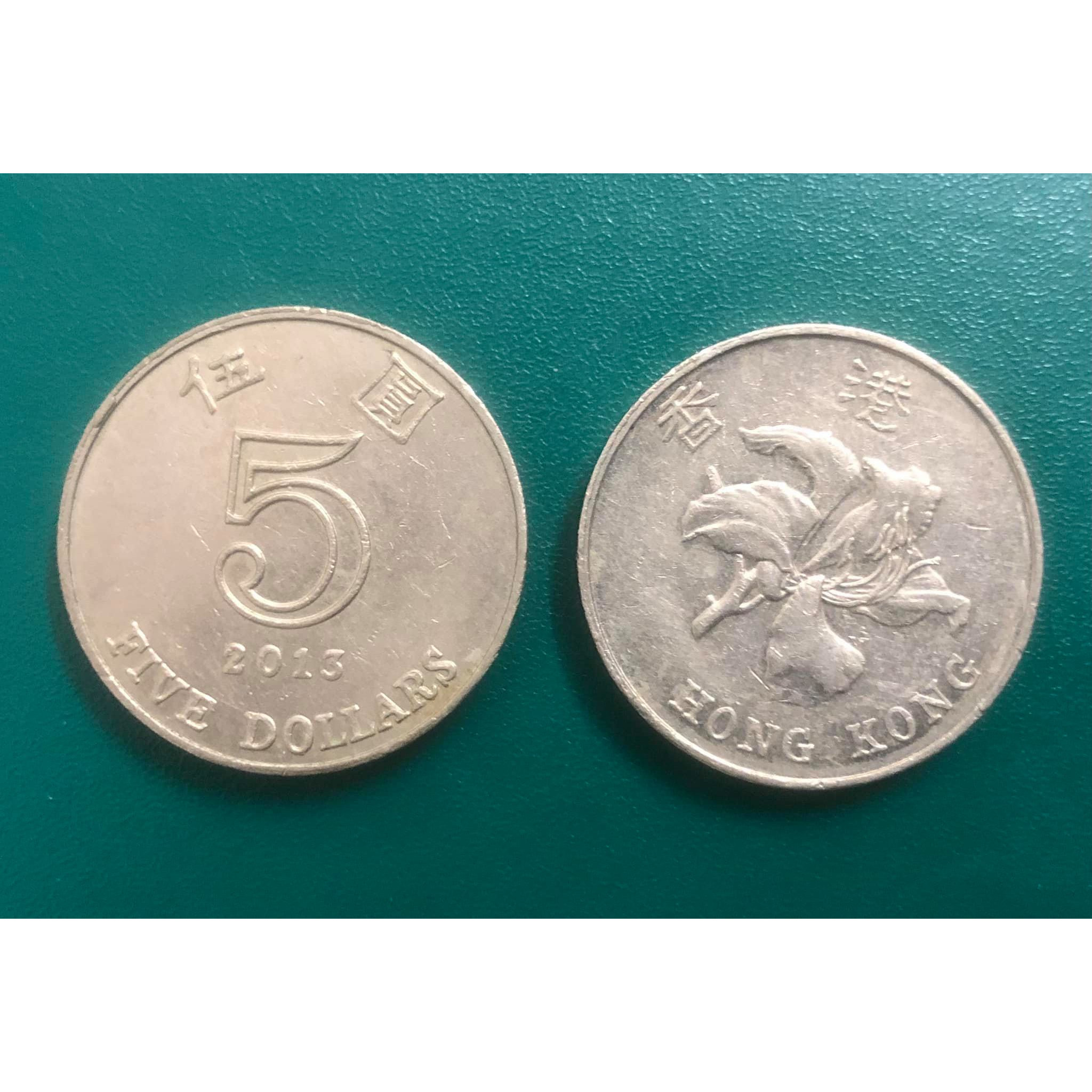Đồng xu 5 dollars HongKong sưu tầm