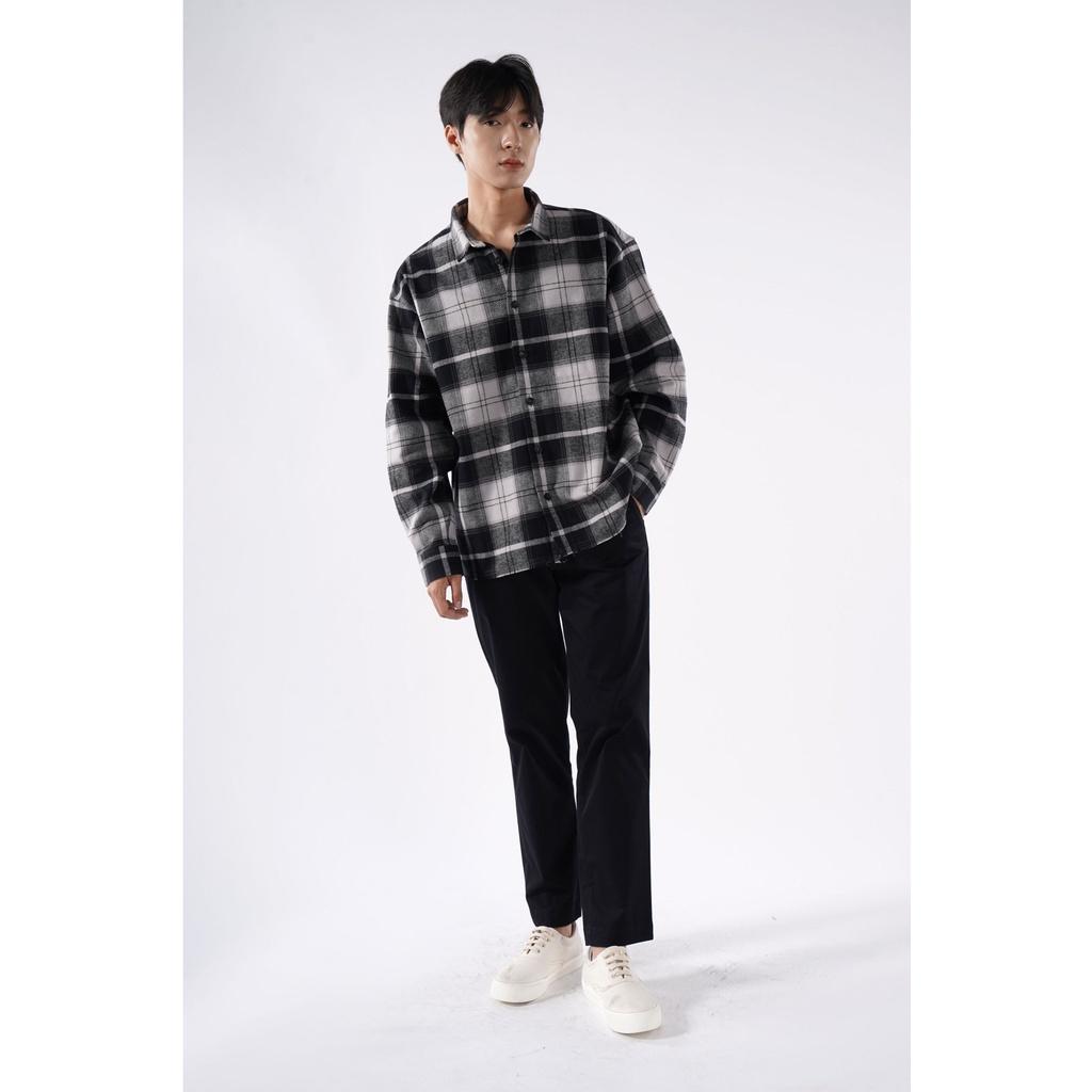 ÁO SƠ MI CARO NAM OVERSIZE nhãn trang trí 10F21SHL012 - LASTORE MENSWEAR