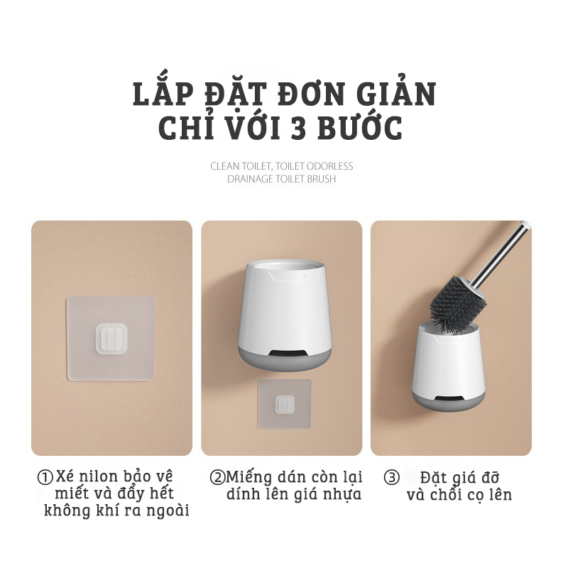 Cây Cọ Bồn Cầu Toilet, Cọ Nhà Vệ Sinh Cao Cấp Damas MT1 - Tích Hợp Bình Đựng Nước Tẩy Khô Thoáng Làm Sạch Nhanh Chóng, Dụng Cụ Gắp Tóc Vô Cùng Tiện Lợi