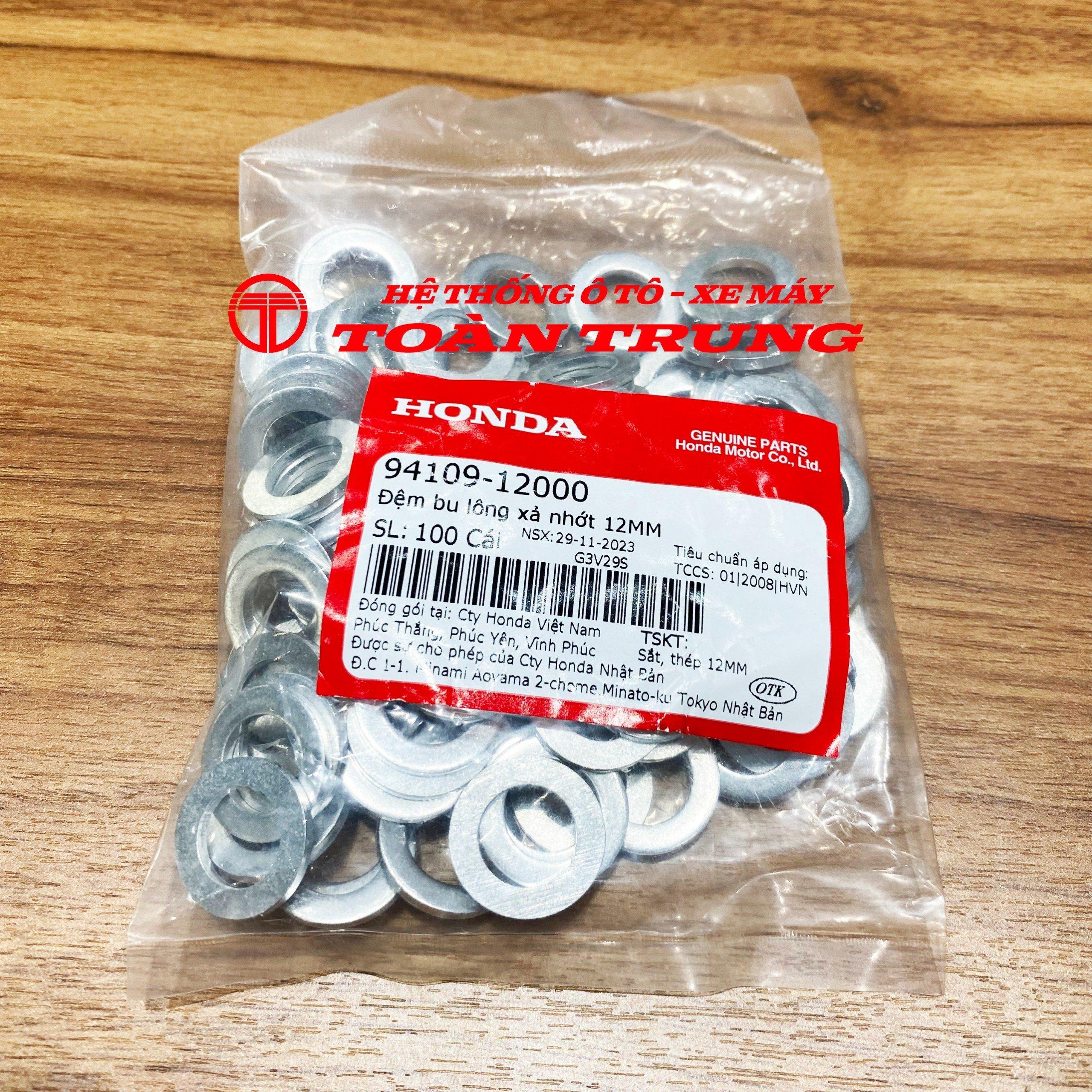 Đệm nhôm ốc xả dầu xe ga, chính hãƞg Honda &quot;9410912000&quot; (1 cái)