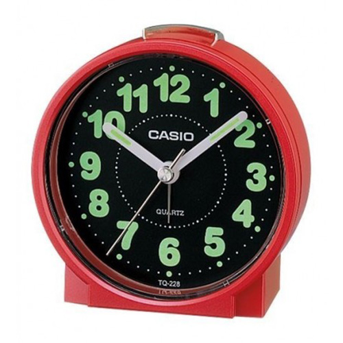 Đồng Hồ Để Bàn Casio TQ-228-4DF Màu Đỏ - Có Báo Thức  - Kích Thước Vỏ ( 8.6 cm )