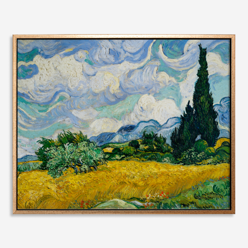 Wheat Field with Cypresses (1889) – Tranh in canvas trang trí treo tường danh hoạ thế giới (80×100 cm)