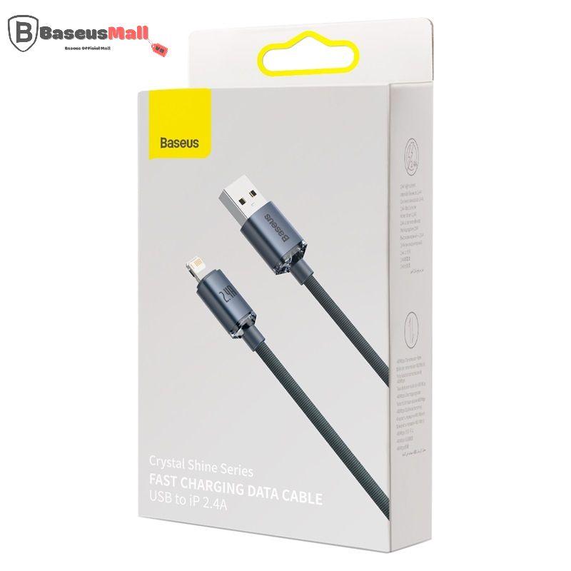 Cáp sạc nhanh Baseus Crystal Shine Series Fast Charging Data Cable USB to l.P 2.4A (Hàng chính hãng)