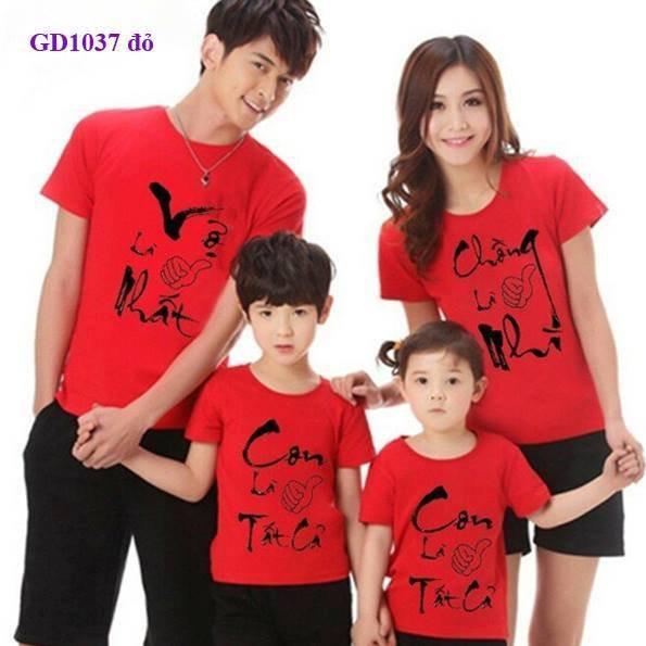 Áo Gia Đình- cổ tròn-VỢ LÀ NHẤT- màu đỏ.
