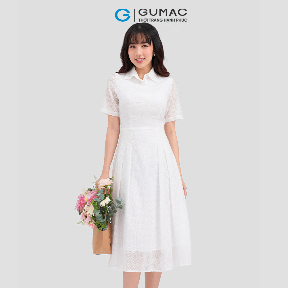 Đầm sơ mi xếp ly DC12067 thời trang GUMAC