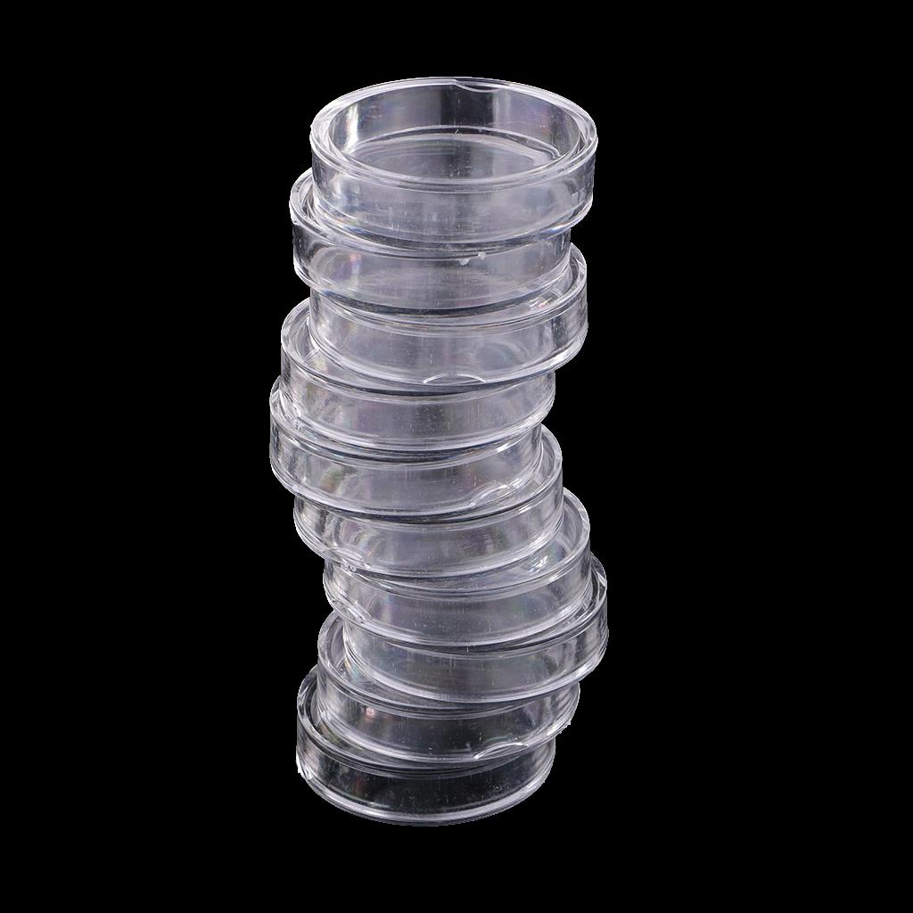 20pcs Clear Round Plastic Coin Capsules Container Storage Holder Case