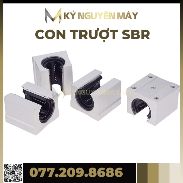 Con Trượt SBR10UU, SBR12UU, SBR16UU, SBR20UU, Con Trượt Tròn SBR UU, Bạc Trượt SBRUU - Kỷ Nguyên Máy