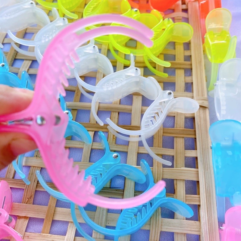 Set 12 cái kẹp dẻo không gãy 3 răng mix màu dễ thương