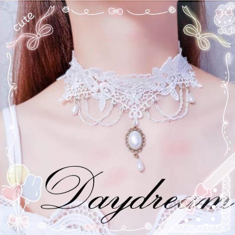 Choker ren cổ điển ren trắng - Arora boutique