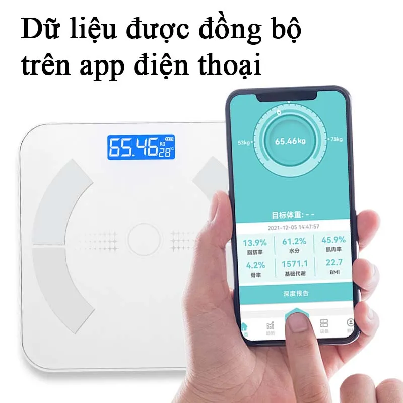 Cân sức khỏe thông minh. dễ dàng sử dụng, nhỏ gọn -K1467