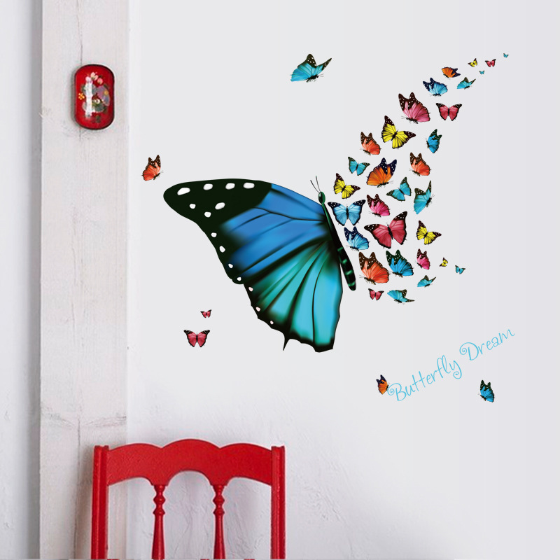 Decal dán tường bướm lãng mạn trang trí salon, spa, cửa hàng sang trọng dán được trên kính, gỗ